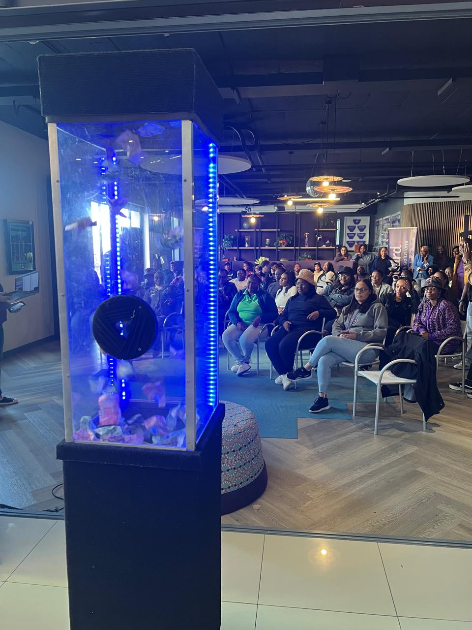 Employees at a corporate wellness activation